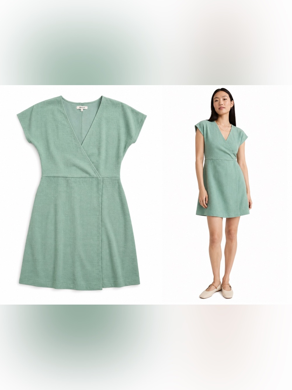 Madewell Sage Green Wrap Dress – Size Small
